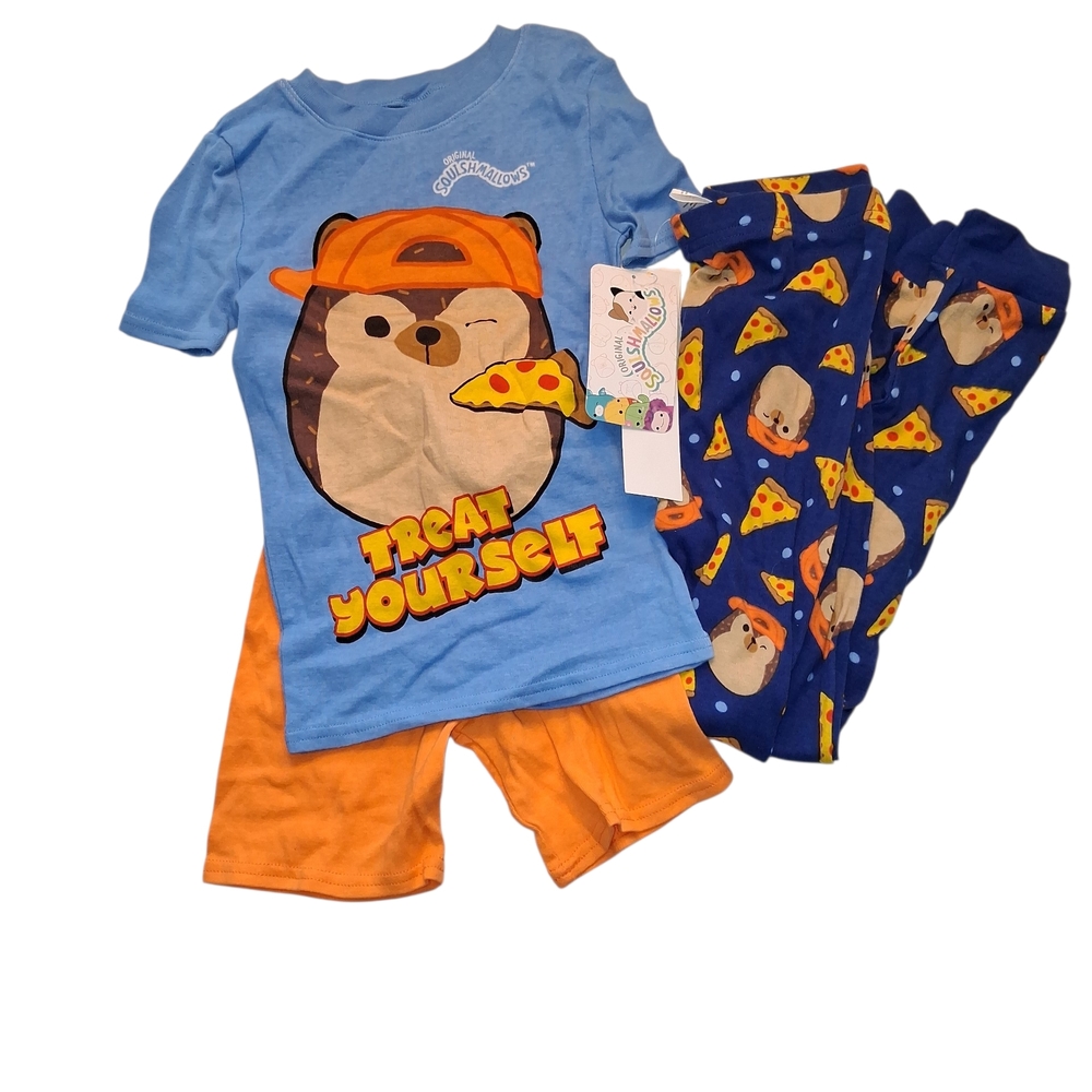 Kids Blue and Orange Hedgehog Pajama Set